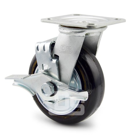 DS34系列 鐵芯橡膠 中重型 工業(yè)物流 邊剎腳輪(載重量:115~150kg) DS34系列 鐵芯橡膠 中重型 工業(yè)物流 邊剎腳輪(載重量:115~150kg)